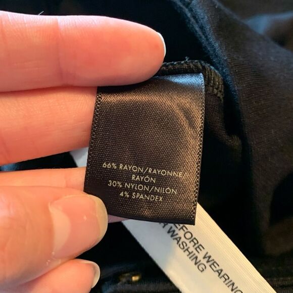 Ann Taylor black dress pants with gold hard wear - Picture 6 of 8